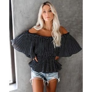 Vici collection polka dot top